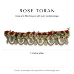 Divine Sansar rose flower toran measurements - 1 metre wide, covers a standard UAE door
