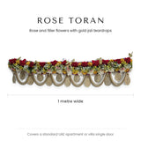 Divine Sansar rose flower toran measurements - 1 metre wide, covers a standard UAE door