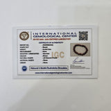 IGC lab-tested certificate for Natural 5 Mukhi Rudraksha bracelet - Divine Sansar