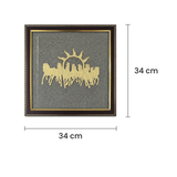 Divine Sansar Seven Running Horses pyrite frame 34x34cm dimensions - Vastu wall decor UAE