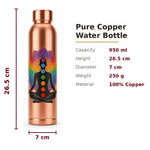 Copper water bottle dimensions 950ml 26.5cm - Divine Sansar