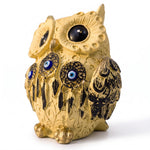 Ivory owl statue three-quarter view - Divine Sansar
