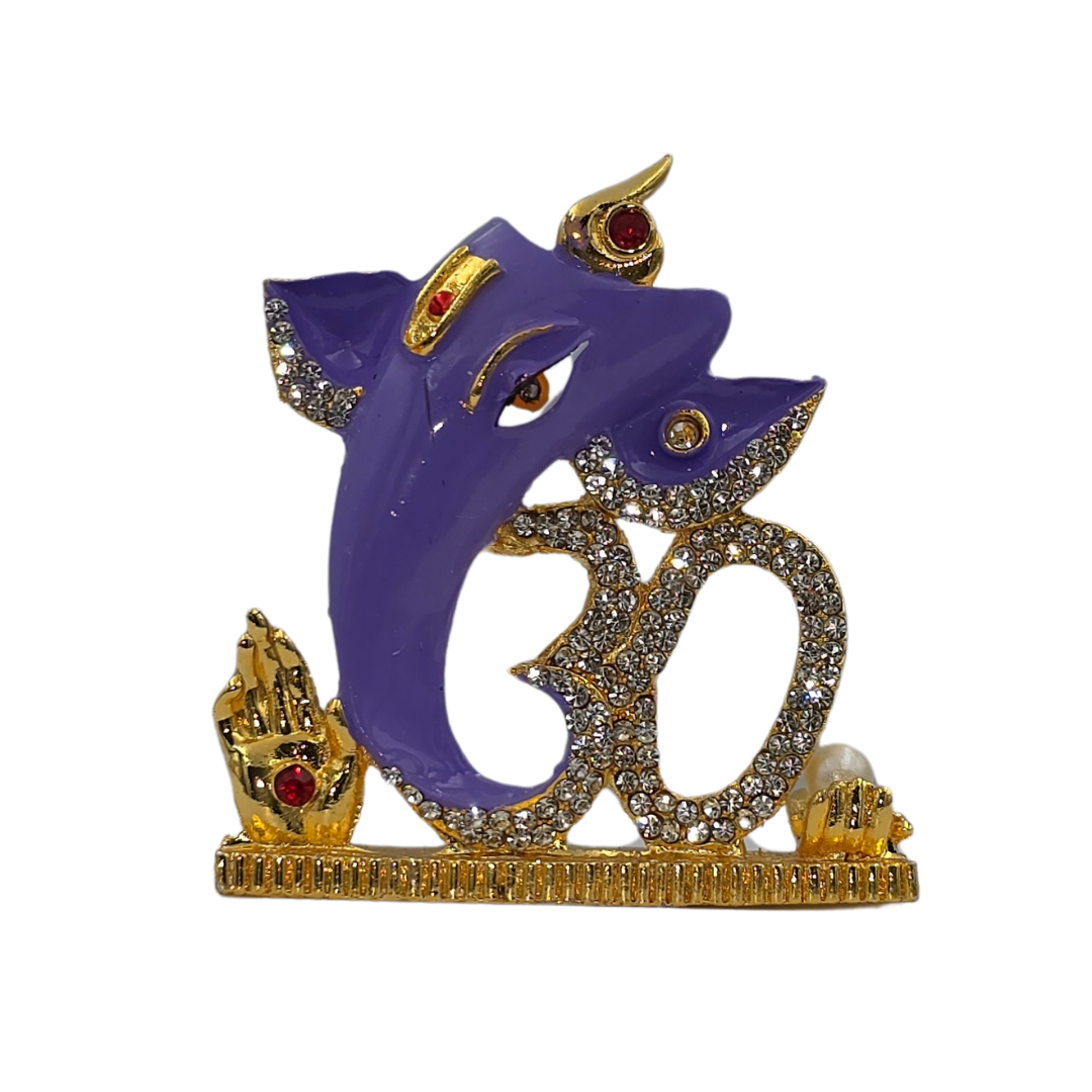 Om Ganpati Idol with Sparkling Stones