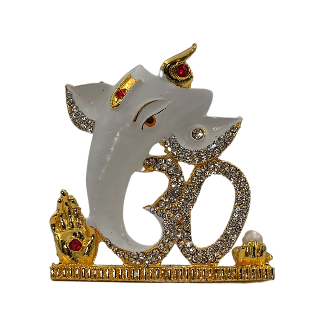 Om Ganpati Idol with Sparkling Stones