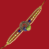 Meenakari Peacock Rakhi Design 1