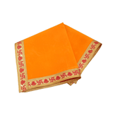 Yellow Velvet Pooja Aasan Cloth (Set of 2) - Divinesansar