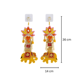 Handmade Festive Elephant Shubh Labh Wall Hanging Pair - 36cm x 14cm