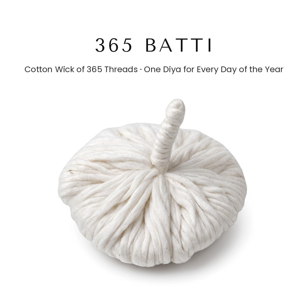 365 batti cotton wick of 365 threads, a diya for every day of the year - Divine Sansar UAE