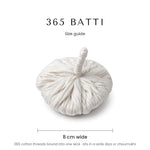 365 batti size guide, 8 cm wide cotton wick - Divine Sansar