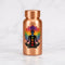 7 Chakra pure copper water bottle 400ml travel size on white marble, Divine Sansar