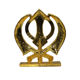 Golden Khanda Sahib Idol with Sparkling Stones