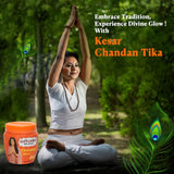 Hari Darshan Chandan Tika Combo - Kesar, White & Pure Chandan, Kumkum Roli Tilak (Set of 4)