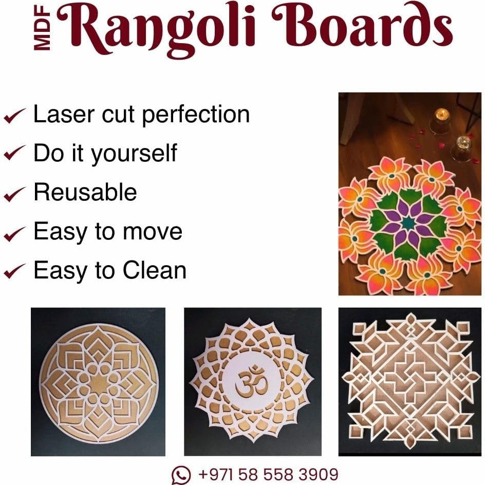 MDF Rangoli Board | Corner Design | Type 2 - Divinesansar