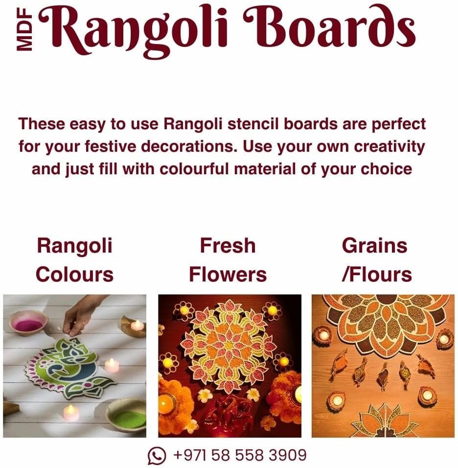 MDF Rangoli Board | Corner Design | Type 4 - Divinesansar