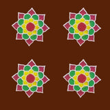 MDF Rangoli Board | Design O | 4" x 4" | Set of 4