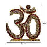 Premium Golden Om Idol with Sparkling Stones