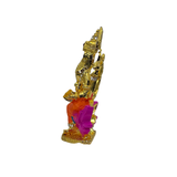 Multicolor Golden Ganpati Idol with Sparkling Stones