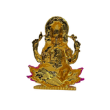 Multicolor Golden Ganpati Idol with Sparkling Stones