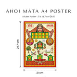 Ahoi Mata A4 sticker poster size 21 x 29.7 cm - Divine Sansar
