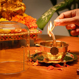 Brass Akhand Diya Lantern Style