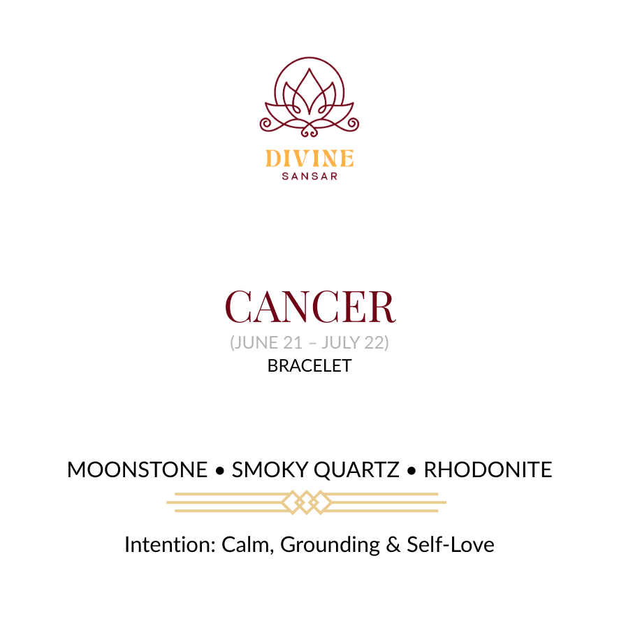 Divine Sansar-Cancer Bracelet Front-Moonstone-Smoky Quartz-Rhodonite