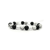 Crystal Energy Trinity Bracelet — Howlite · Clear Quartz · Lava