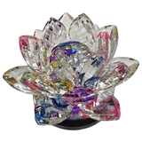Crystal Kamal (Lotus) — The Sun Catcher —  Faceted Prism Crystal Décor for Puja & Home Altar