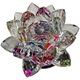 Crystal Kamal (Lotus) — The Sun Catcher —  Faceted Prism Crystal Décor for Puja & Home Altar
