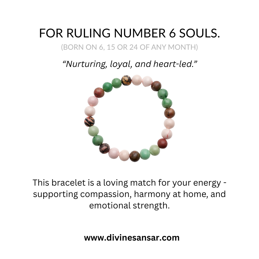Divine Sansar-Crystal Stone Bracelet for Ruling Number 6 souls