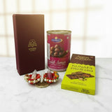 Sweet gift add-on for rakhi with gulab jamun and kunafa chocolate, Divine Sansar