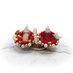 Red roli chawal kumkum tilak set for Raksha Bandhan, Divine Sansar