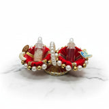 Red roli chawal kumkum tilak set for Raksha Bandhan, Divine Sansar