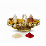 Kumkum Set with roli and akshat vials for rakhi tilak, Divine Sansar