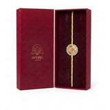 Pearl sequin moti rakhi in Divine Sansar maroon gift box - Divine Sansar UAE