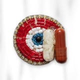 Red moti beaded kumkum chawal tilak capsule holder - Divine Sansar UAE
