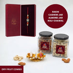 Coral Meenakari rakhi dry fruit combo gift box - Divine Sansar UAE