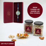 Emerald EvilEye rakhi dry fruit combo gift box - Divine Sansar UAE