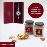 Emerald EvilEye rakhi dry fruit combo gift box - Divine Sansar UAE