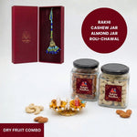 Firoza Jhumka Lumba rakhi dry fruit combo gift box - Divine Sansar UAE