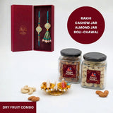 Firoza Kundan Jodi rakhi dry fruit combo gift box - Divine Sansar UAE