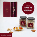 Gulabi Noor rakhi dry fruit combo gift box - Divine Sansar UAE