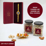 Mirror Nazar rakhi dry fruit combo gift box - Divine Sansar UAE