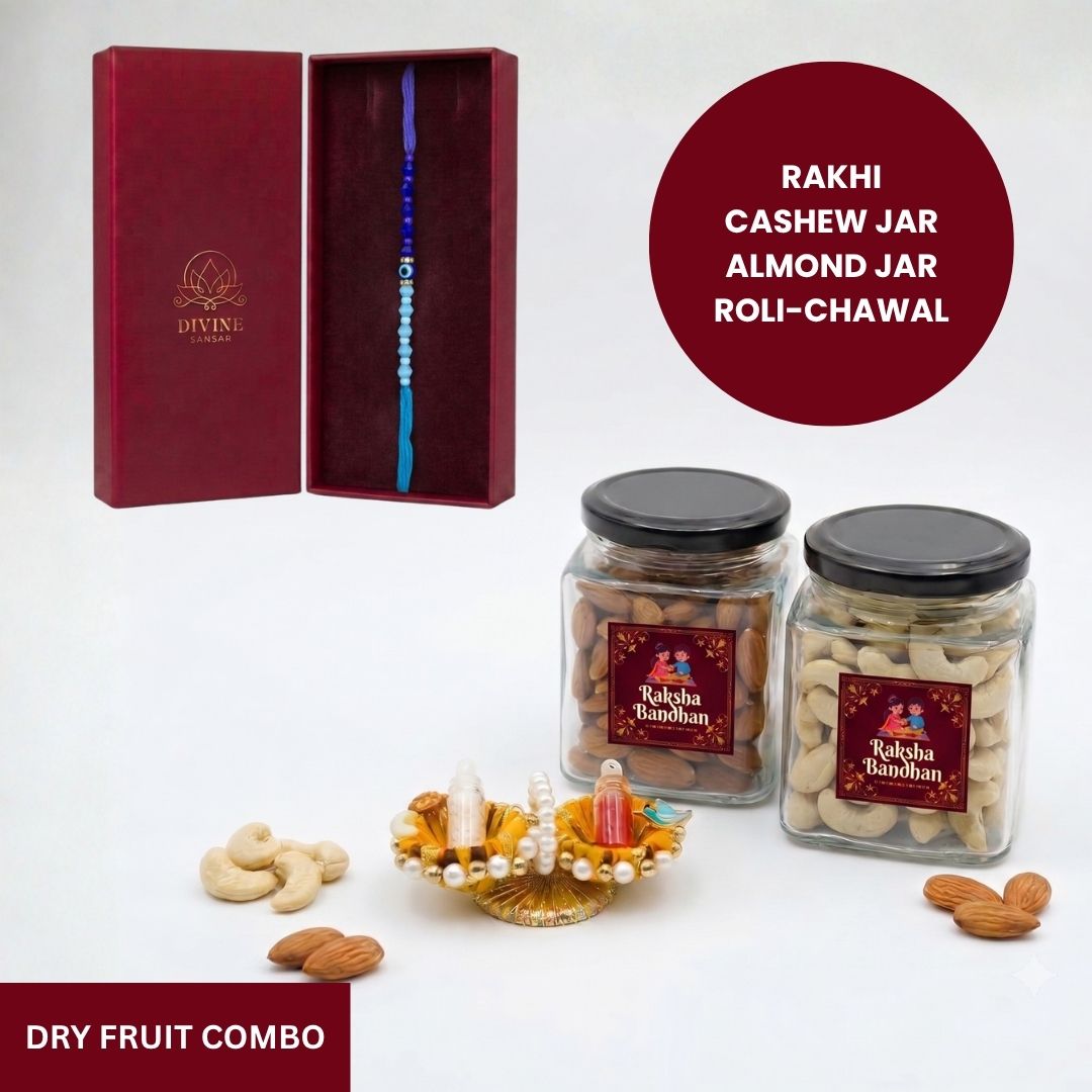 Nazariya rakhi dry fruit combo gift box - Divine Sansar UAE
