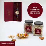 Peach Blossom EvilEye rakhi dry fruit combo gift box - Divine Sansar UAE