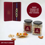 Peacock Majesty rakhi dry fruit combo gift box - Divine Sansar UAE