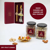 Pearl Jhumka Set rakhi dry fruit combo gift box - Divine Sansar UAE