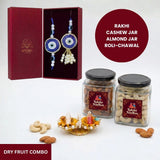 Sapphire EvilEye Set rakhi dry fruit combo gift box - Divine Sansar UAE