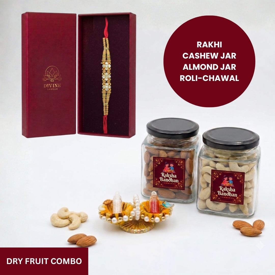 Swarnika rakhi dry fruit combo gift box - Divine Sansar UAE