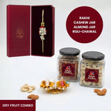 Velvet Rose Rakhi dry fruit combo gift box - Divine Sansar UAE
