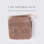 1 kg natural clay pack included in the Make Your Own Ganesh Kit, enough for the idol, its base and crack filling - Divine Sansar